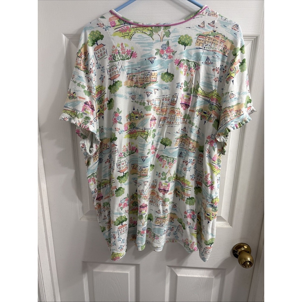 Cuddl Duds 2 Piece Pajama Lounge Set SZ 3XL Summer Seaside Beachy Graphic Print - Picture 5 of 8